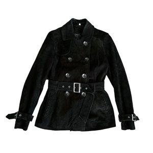 Vintage 100% Suede Belted Jacket - size 38 (S)